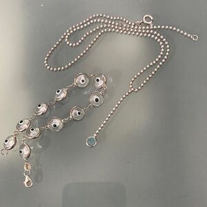 Elegant STERLING Silver Necklace and Bracelet Set 925